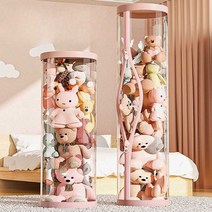 투명 인형 정리함 정리 리빙 원통 수납함 디스플레이, 넓어진32cmx90cmx지퍼스타일x인형50개