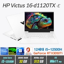 HP Victus 16-d1120TX + Win11 Pro 포함 / RTX3050Ti / 12세대 i5-12500H / 게이밍노트북, 32GB, 512GB, 12세대 인텔 코어i5 12500H, 세라믹화이트