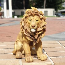 아프리칸 스타일 생동감 있는 입체 3D 사자 조각상 정원장식 실내장식 H42cm