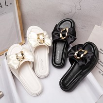 꼬임 체인 리본 슬리퍼