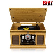 브리츠 BZ-TP070 SNT LP 턴테이블 CD 카세트 블루투스 스피커, 우드