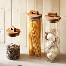 캐니스터 원목 손잡이 내열유리 파스타병 국수 스파게티 잡곡 밀폐용기, 2100ml, 2100ml