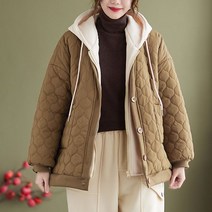 50대 엄마옷 중여성 0 여성 오버핏 오버사이즈 적 후드 투피스 코튼과 도톰한 코튼 자켓55