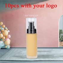 맞춤형 프로스트 병 리퀴드 파운데이션 오래 지속되는 풀 커버리지 페이스 메이크업 대량 개인 라벨 17 가, 02 10pcs with logo