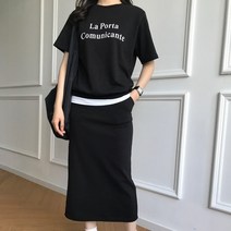 럭키제이 여성용 맨투맨 스커트 세트