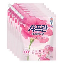 샤프란 섬유유연제 핑크 리필 2.1L 6