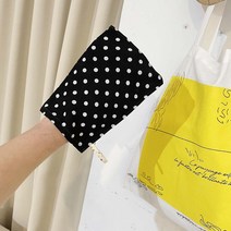 [미스블혹] 핸드메이드 저자극 인견 때타올 때밀이 때수건, 블랙도트, 1개, 1개