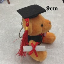 토끼 곰돌이 네잎클로버 키링 차키 명품 9cm12cm 귀여운 학사 곰 졸업 시즌 봉제 인형 키 체인 앉아 의사 모자 곰 레이디 학생 가방 kawaii 장난감 선물, 03