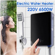 욕실 주방 용 6500W 220V 전기 온수기 탱크 없는 순간 온도 표시 난방 샤워