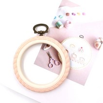 마미쏘잉/ 미니 고무수틀-핑크 7cm/ 십자수 프랑스자수/ 악세사리 자수용 후프/ 인테리어액자