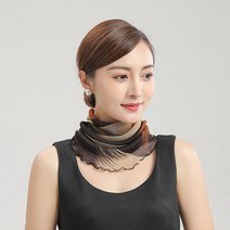 명품스카프 실크 목 스카프 주름 쉬폰 새로운 스타일 턱받이 여성 39헤지 얇은 선 스크린 베일 작은 실크 스카프 목 보호 마스크 여성 거즈 스카프 빛나는