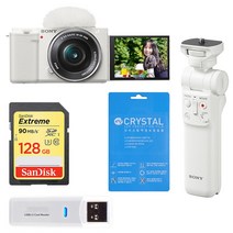 ZV-E10L 16-50mm 렌즈 + GP-VPT2BT 슈팅그립+ 센 Ulltra128GB +리더기+액정필름 소니 공식대리점 홍익AV, 화이트