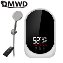 순간전기온수기 DMWD 6000W 전기 인스턴트 탱크리스 온수기 욕실 온도 조절 유도 히터 스마트 터치 샤워 220V