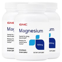 (해외) GNC 마그네슘 500mg 120정 3개 지앤씨