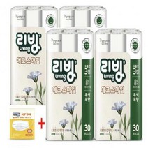 삼정 리빙 3겹 데코 에코 스마일 화장지(재생) 22m*30롤*4pack+ 마스크(KF-94) 소 3매
