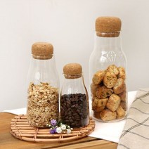 코르크 마개 보틀 유리병, L (600ml), 1개