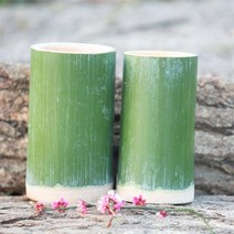 대나무 모죽통 대통밥, 외부직경8 9cm높이15cm2개