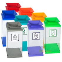 위드리빙 포트형 투명휴지통50 (P.C몸통+ABS뚜껑) WL-2818, 초록(재활용)