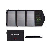 allpowers 접이식 태양 전지 패널 5v 18v 고효율 휴대용 태양 광 발전 은행 21w 하이킹 캠핑 용 전화와 호환 가능, 5v21w