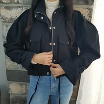 상상그이상 여성용 퍼프 크롭 야상 밑단 스트링 하이넥 셔링 숏자켓 데일리 꾸안꾸 간절기 바람막이 소프트한 면 여행 점퍼