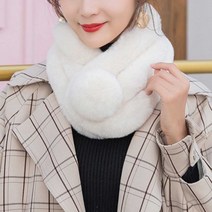 방울 퍼목도리 머플러 털 페이크 에코 쁘띠 목도리