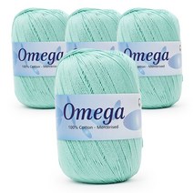 쎄비 오메가 59색 실켓가공 광택 뜨개실 75g x 4p, 129 프레시민트