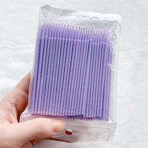 다기능 나노 면봉 네일샵 미용실 섬세작업도구 편리함 립 눈썹, 라이트 퍼플 스틱 100 봉지
