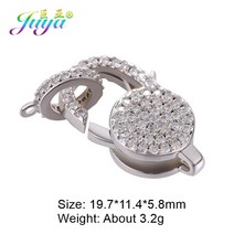 Juya-수제 비즈 쥬얼리 결과 4 가지 크기의 강한 자석 걸쇠 및 후크 여성을 위한 크리스탈 진주 팔찌 목걸이 만들기, [01] As Photo, [35] White Gold