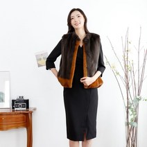 우진모피(WJ) 코펜하겐퍼 휘메일 투톤 숏밍크베스트 국내생산 본사직영