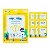 [휴안청 컴포트] KFAD 비말차단마스크 새부리형 중형 100매입, 화이트