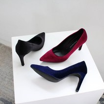 벨벳 발편한 스틸레토 미들힐 펌프스 7cm 9cm
