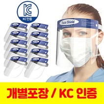 인하우스 안면보호 페이스쉴드 밴드형 10P 위생 마스크 투명보호 감염 차단 교회 학원 학교 KC인증, 10개
