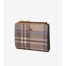 헤지스 가죽 배색 체크 퍼피로고 반지갑