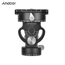 팬틸트 사진 andoer vh-10r 2 웨이 팬틸트 삼각대 헤드 파노라마 헤드 알루미늄 합금 + 퀵 릴리스 플레이트 3 버블 레벨 캐리 백, 없음