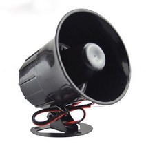 야외 DC 12V 유선 알람 사이렌 경적 홈 보안 스피커, 해외배송_검은색