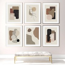 유홍아트 미니멀리즘 모던아트 추상화 그림 액자 6종 3호(27x19cm) (5511806), 1번/프레임액자(검정)