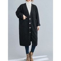 썬왕 여성 루즈핏 롱가디건 자켓 덤블 기모 후리스