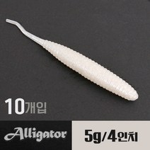 그럽웜 배스웜 4인치웜 5.6g 고비중 비거리용 소프트루어웜(10개입), P38_은펄
