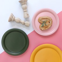 위즈라인 매트 원형 플레이트 3size, 그레이, 1개