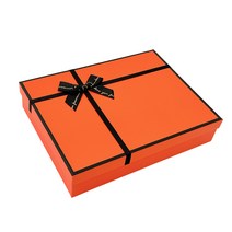 루루홈 주황색 리본 선물 포장 박스, 선물 포장 박스 6호 1개