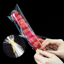 탕후루 비닐 투명 포장지 1000개 일회용 선물 포장비닐, 너비 8.5cm x높이 27cm(금박끈포함)