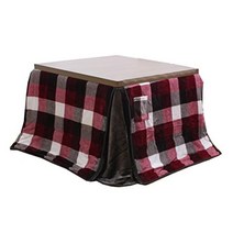 이케히코 코타츠 이불 하이 타입 직사각형 저널 약 235 × 290cm 레드 씻을 수있는 발수 다리 코타츠 체크