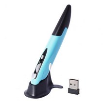 2.4G DPI 무선 마우스 펜 개성 있는 크리에이티브 수직 모양의 스타일러스 배터리 PC 및 노트북 마우스에 적합, [03] 파란, 한개옵션1