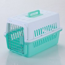 컨베어 개와 고양이를위한 컨베이어 항공 운송 상자 통기성 케이지 클래식 고양이 46x31x31cm PVC 플라, 03 lake blue