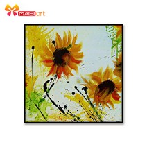 크로스 키트 자수 바느질 세트 11CT 수용성 캔버스 패턴 14CT 노란색 해바라기, 없음, 39x39cm cotton Full+14CT unpri
