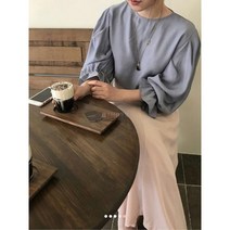우아글로벌 퍼프소매블라우스 여성 벌룬소매 봄 여름 셔츠블라우스