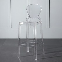 아크릴의자 투명의자 퓨어 인테리어북유럽 레스토랑 주방 등받이 바 간단한 클럽 호텔 플라스틱 카페 프론트 데스크 높은 바, 투명 75cm