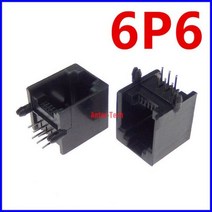 RJ12 6P6C RJ11 PCB 마운트 전화기 모듈러 커넥터 소켓 인터페이스 크리스탈 암 플러그 잭 10 개, Black
