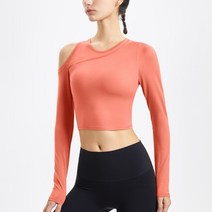 언밸런싱 숄더 요가복 상의 트레이닝복 필라테스복 운동복 여성 기능성 홈트 헬스복