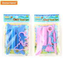 도너랜드 클레이툴 조형재료 도구 찍기놀이 찰흙판, 클레이놀이세트(색상랜덤)